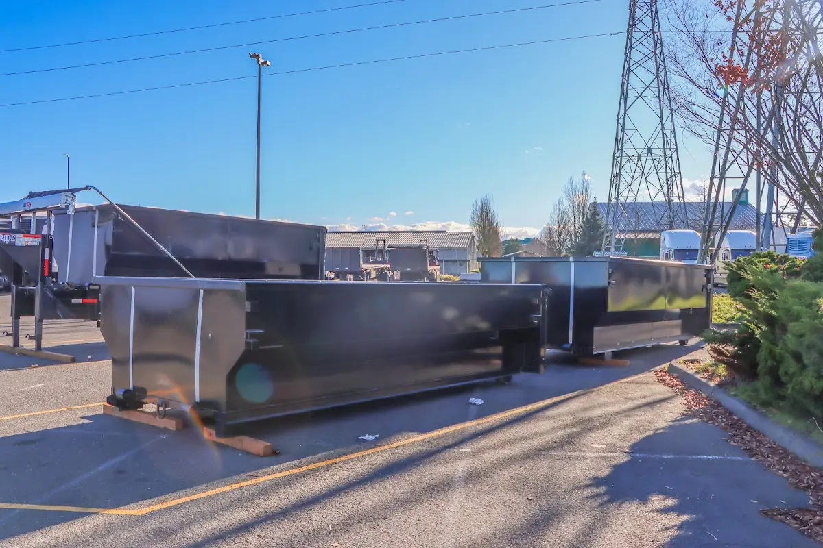 Roll-off dumpster ready for waste disposal at job site for Construction Dumpster Rental in Windsor